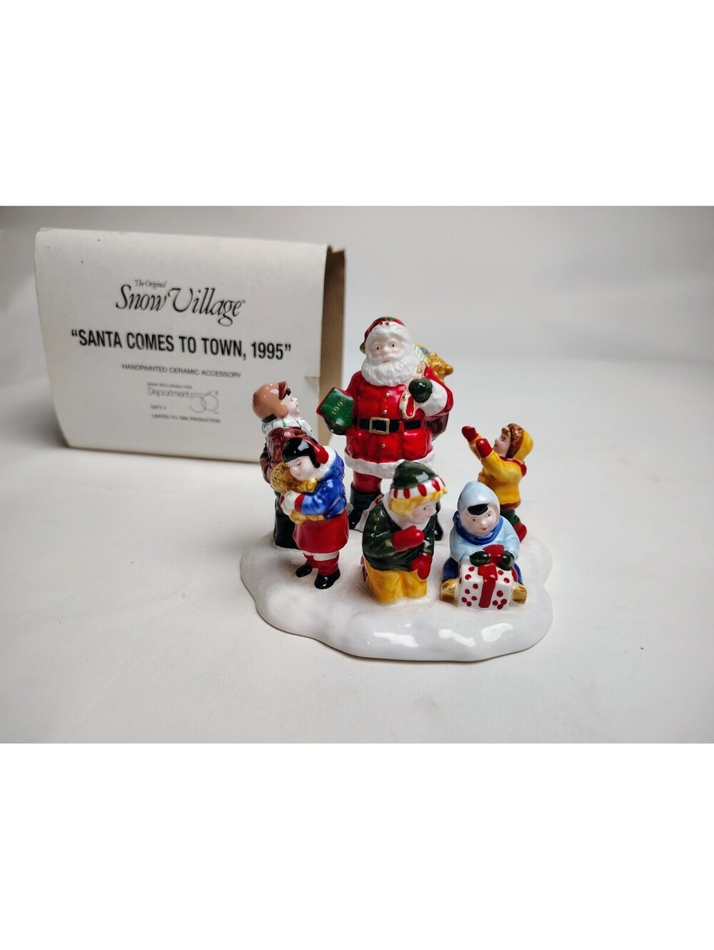 Dept 56 Snow Village Santa Comes to Town 1995 Ltd 5477-1 Vintage Christmas